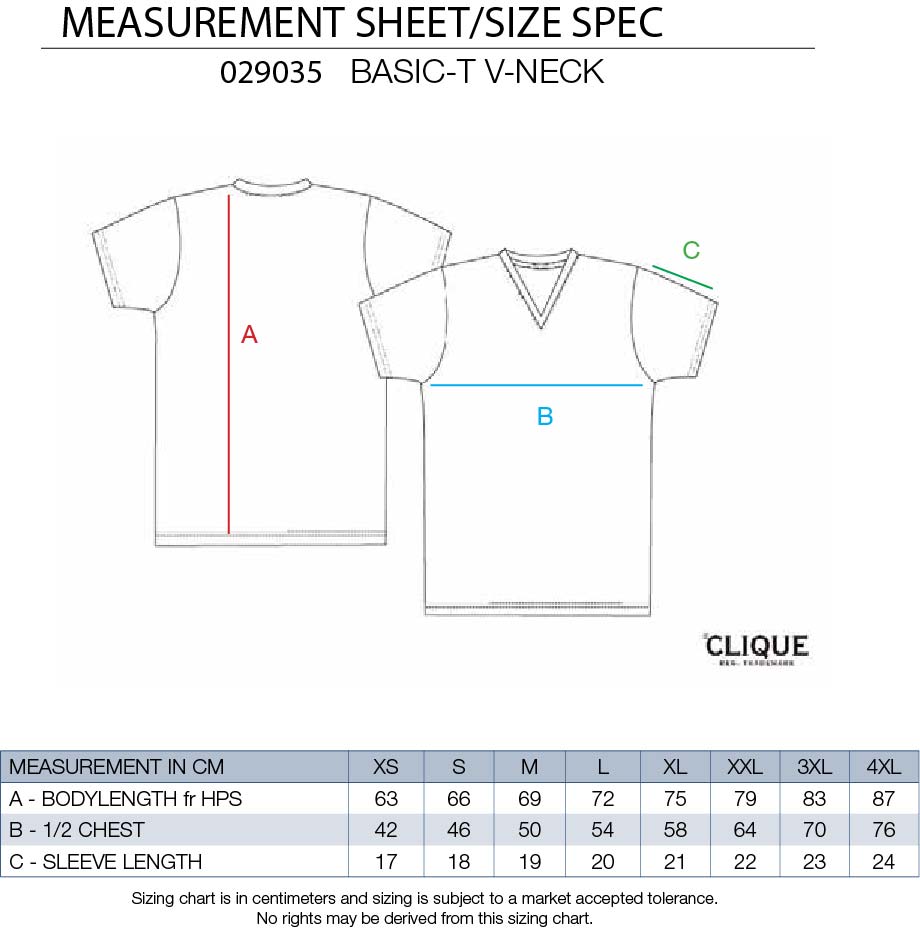 maattabel clique v neck